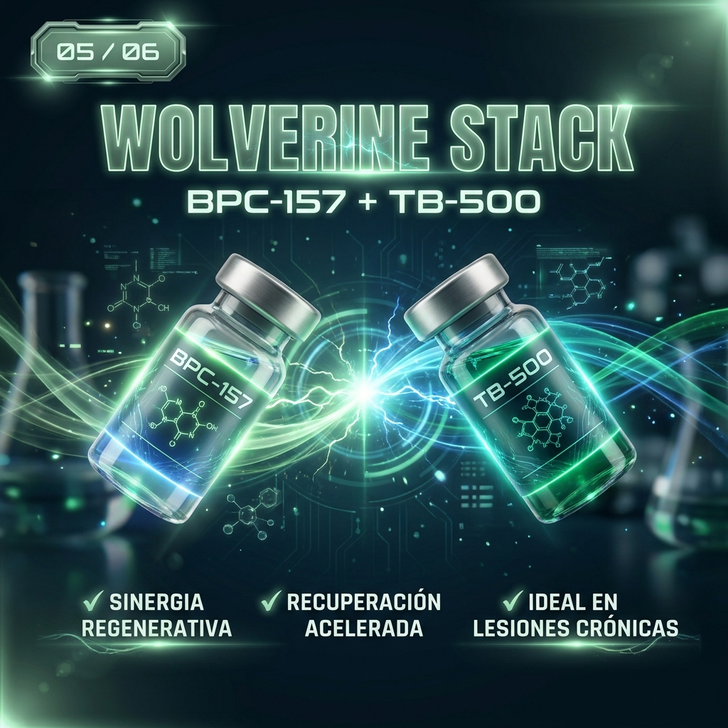 Wolverine Stack — combinación BPC-157 + TB-500 y sus indicaciones